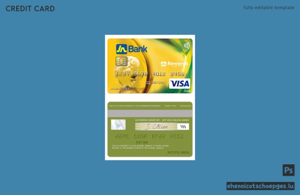 Jamaica JN Bank Visa Gold Kreditkarte – Beispielvorschau